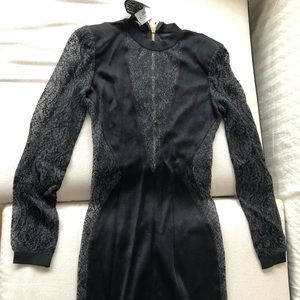 Balmain mesh panel black cocktail dress.